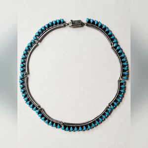 Zuni Rare Sterling Silver Turquoise Necklace